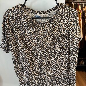 Old Navy Leopard Print Short Sleeve Tee - Black, Brown, Cream
